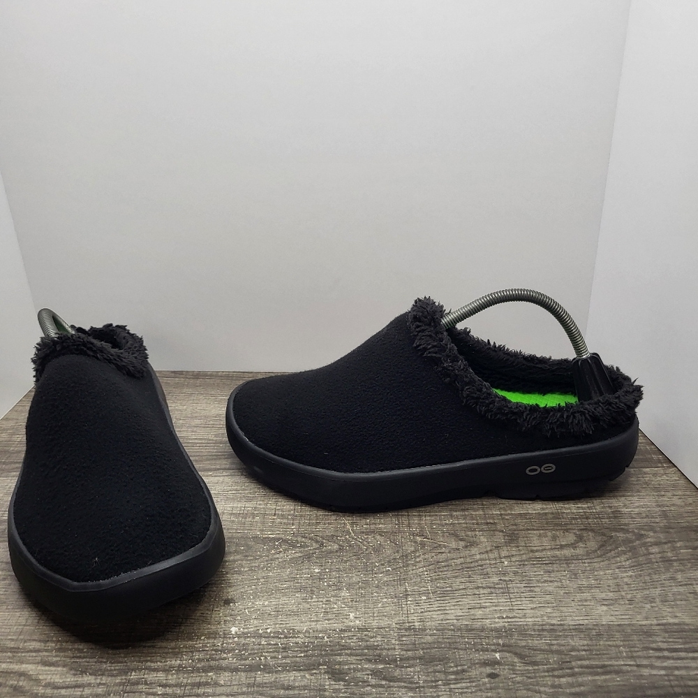 Oofos OOcoozie Mule Mens Size 10.5 Black Casual Walking Slip On Recovery Slipper
